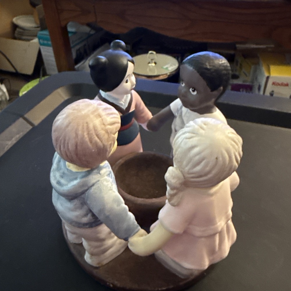 Vintage Votive Candle Holder Penco 1999 Children Of The World Ceramic Painted